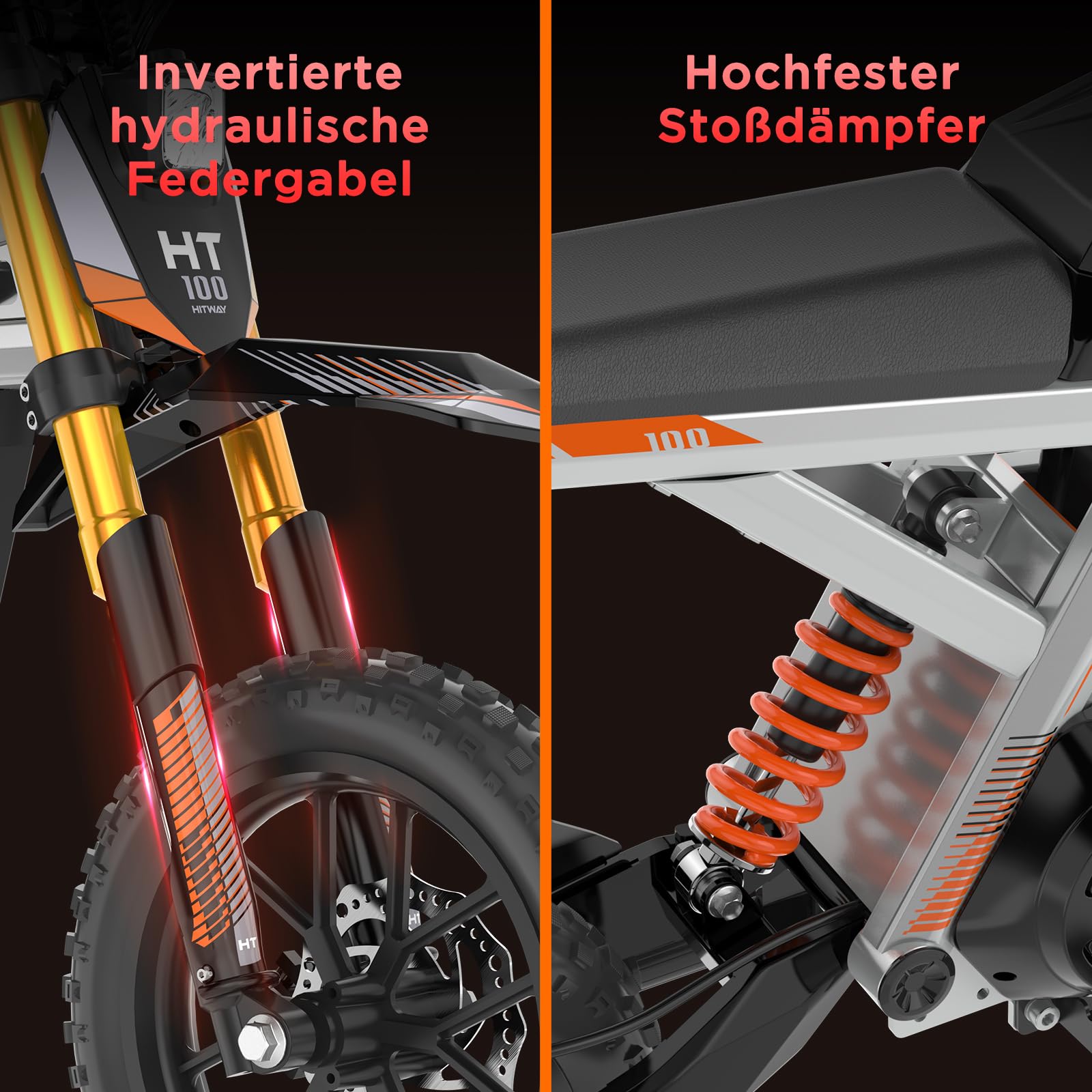HITWAY Elektro Motorrad Kinder, Elektromotorrad mit 36V 10.4Ah Batterie, 10/15/25 KMH Geschwindigkeitsmodus, 30-45 km Reichweite, 14 Zoll Luftreifen, doppelte Stoßdämpfung, Motorrad für 8+Jährige
