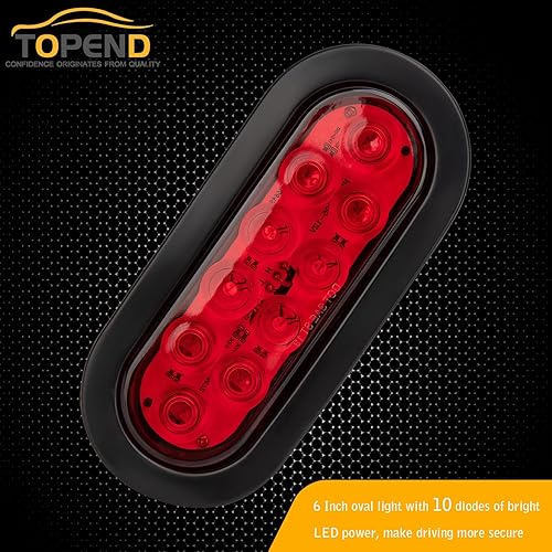 Miniatura 6 de Luz trasera LED ovalada roja de 6 pulgadas, 4 unidades para caravana, camión, Jeep, luz de parada/giro/trasera, impermeable, incluye enchufe