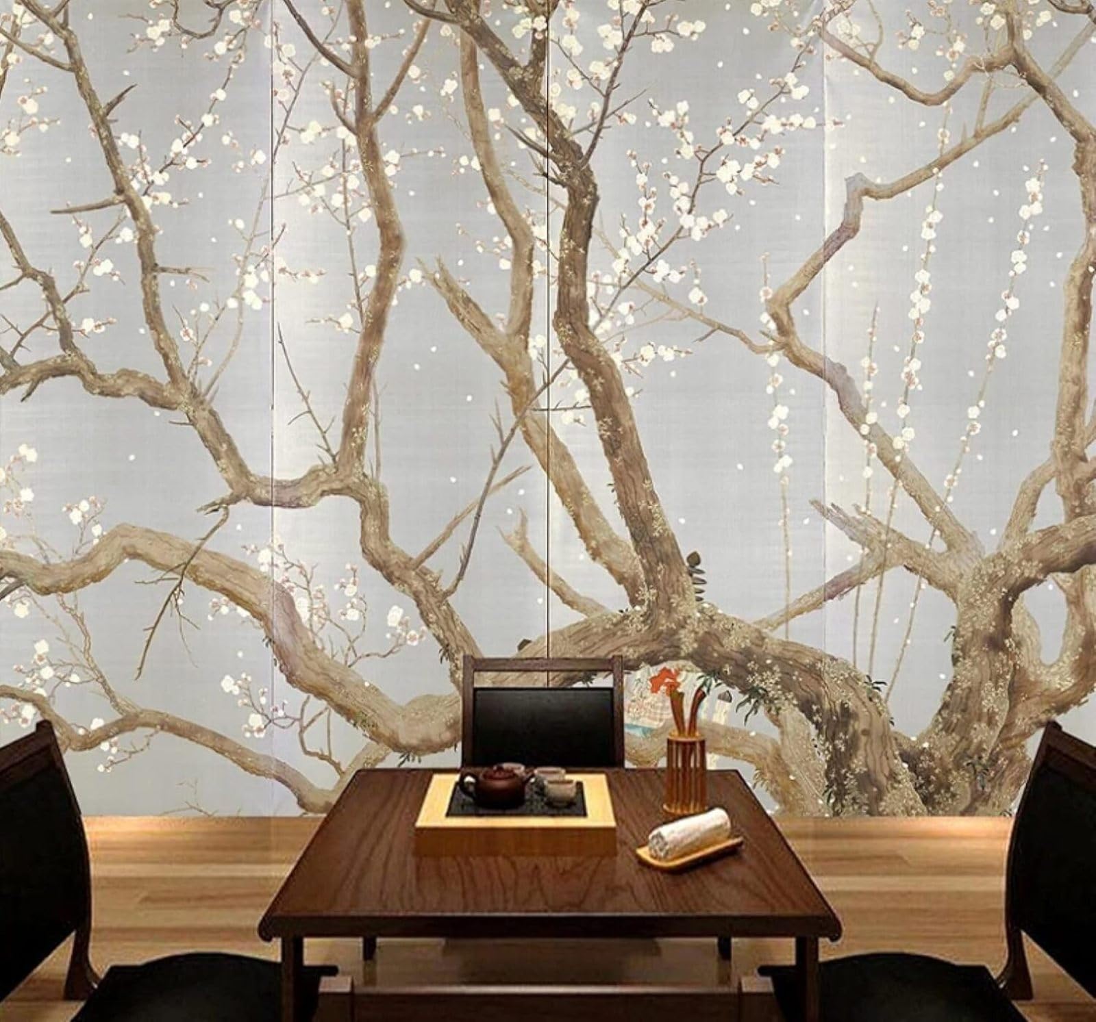 XLMING Vintage Three Dimensional Cherry Blossom Tree Restaurant Tea House 3D Wallpaper Luxury Home Dining Decor Paste Sofa Living Room The Wall for Bedroom Mural-200cm×140cm