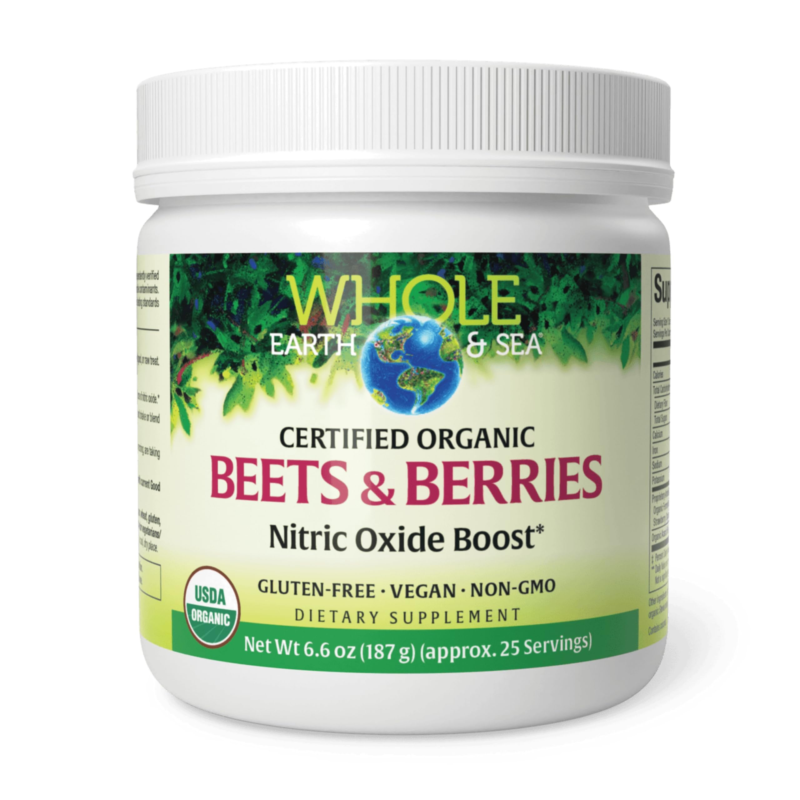 Whole Earth & Sea from Natural Factors, Beets & Berries Antioxidant Boost with Beets, Acai & More, 6.6 oz Powder