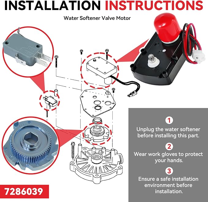 Motor para válvula de ablandador de agua 7286039 OEM miniatura 5