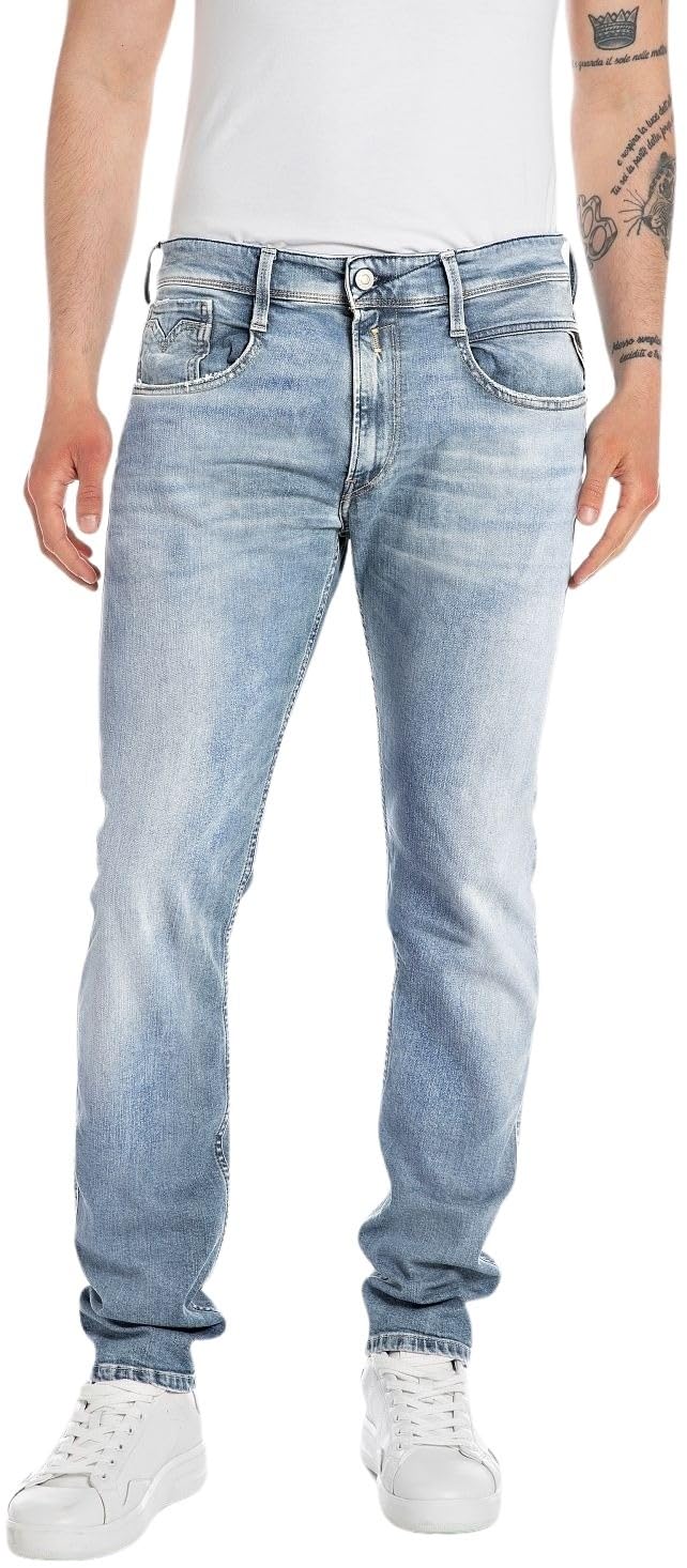 REPLAY Adult M914 Anbass Bio Jeans, Light Blue 010, 30W / 32L