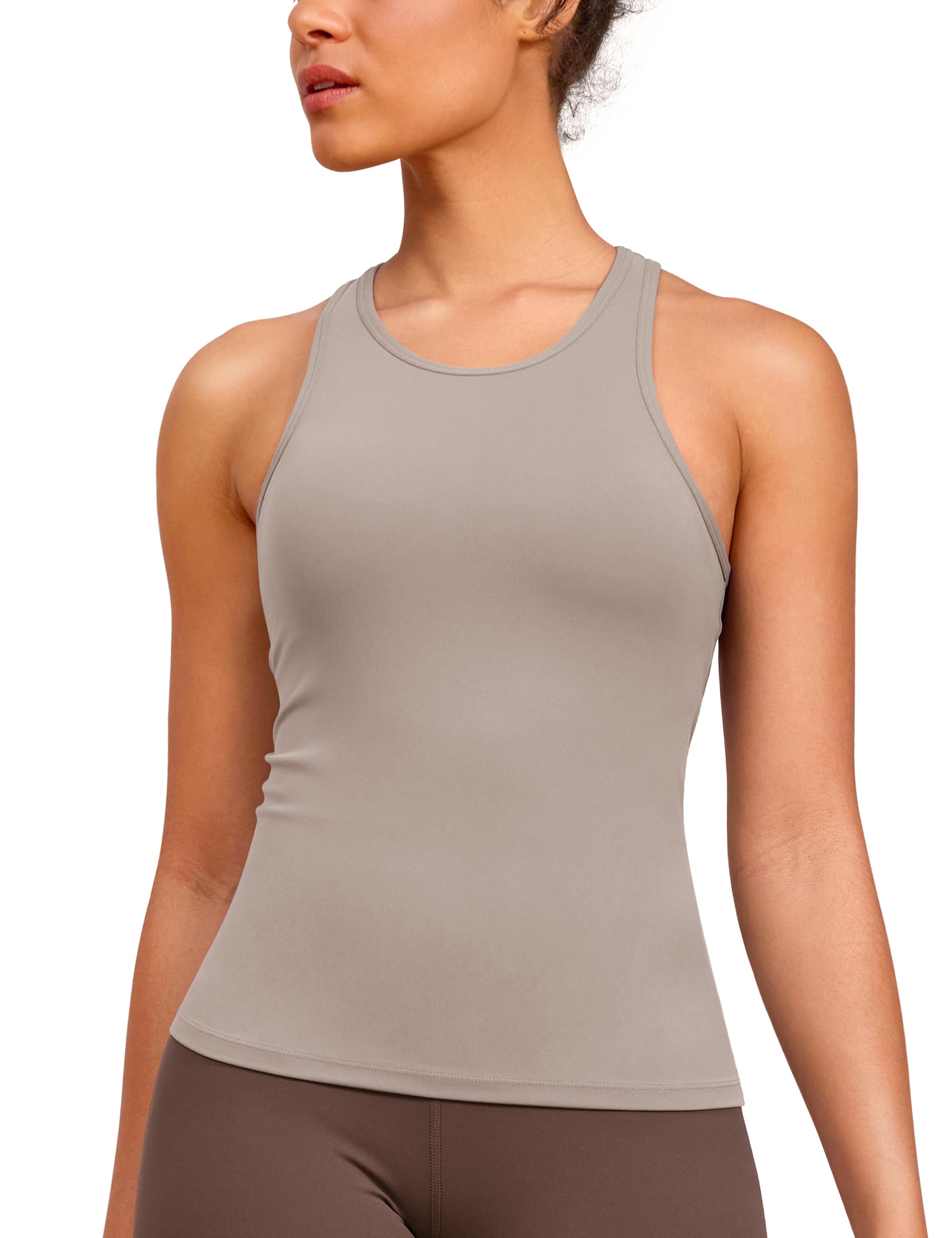 BAYDI Clouduxi Racerback Yoga Tank Top Damen Sport Tops Fitness Blickdichte Oberteile High Neck Running Tanktops Fitness Sporttop