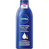 NIVEA Ricco latte per il corpo, crema nutriente intensa con acido ialuronico puro, olio di mandorle e siero per la cura profonda, lozione per la pelle secca (400 ml)