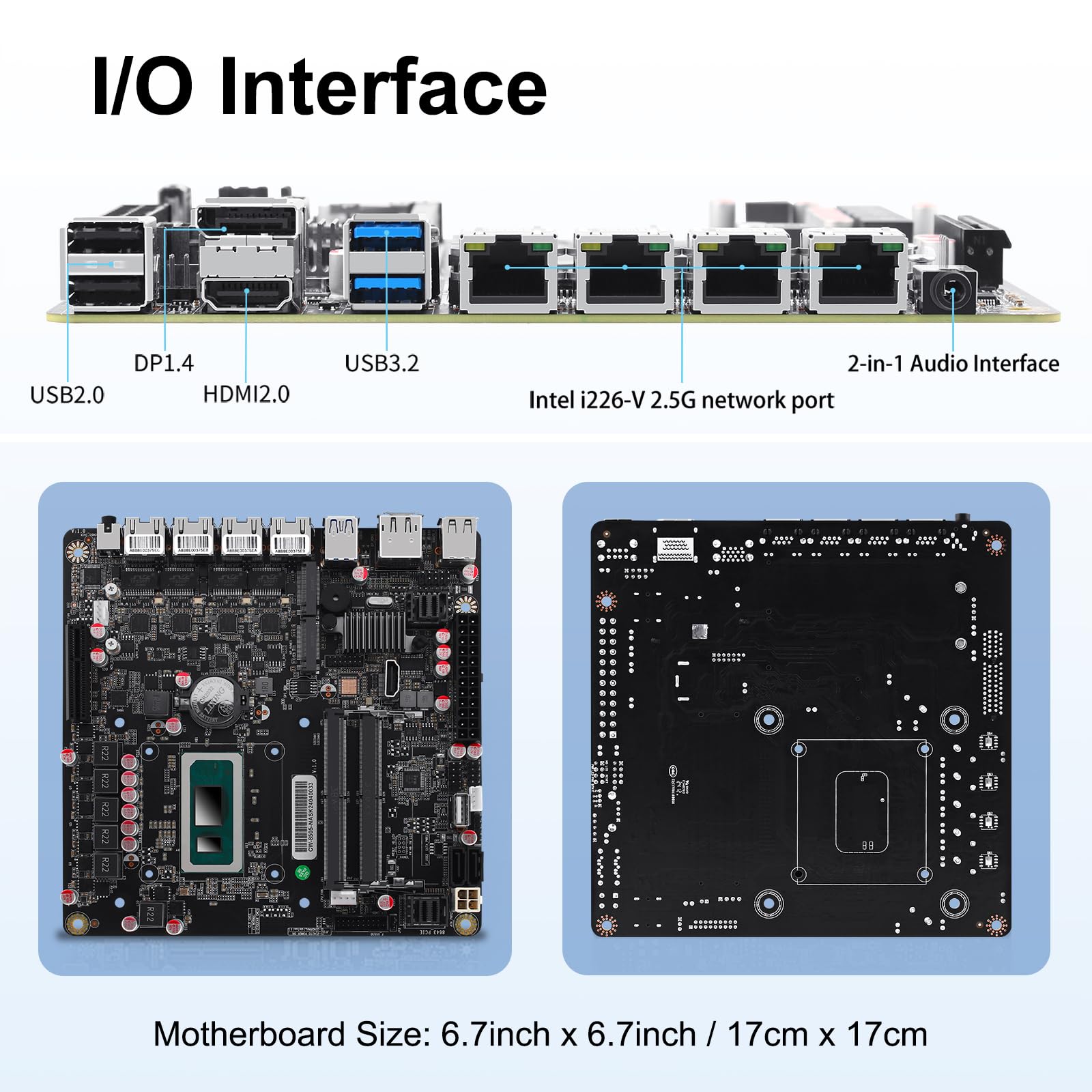 ベアボーン PC Pentium 8505 2.5Gbase-T・SFPx4 Amazon | StoneStorm 6ベイ NAS Mini-ITX マザーボード Pentium