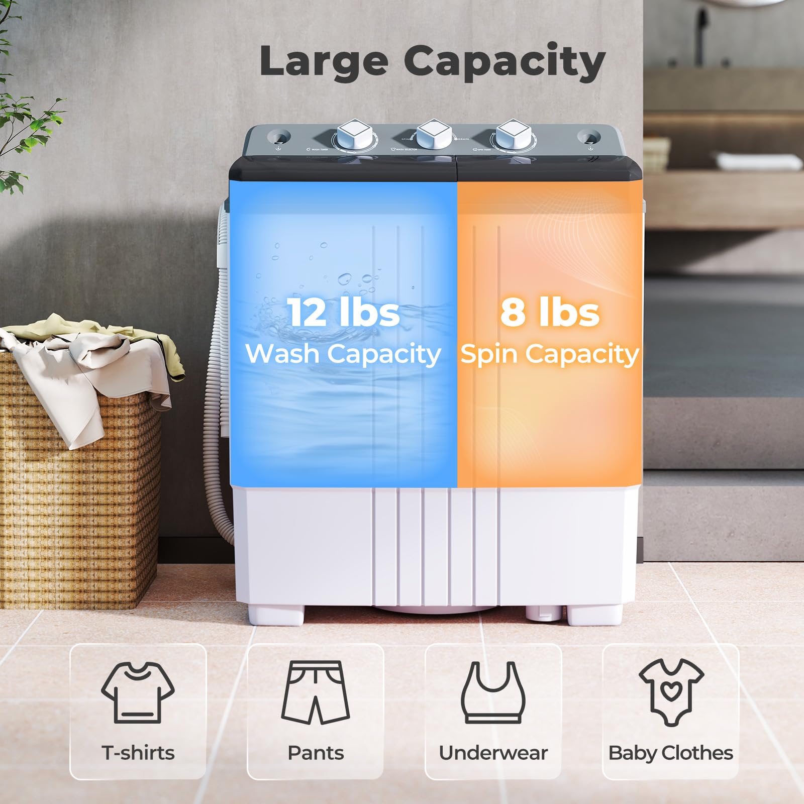 Amazon.com: Giantex Portable Washing Machine, 20 LBS Washer