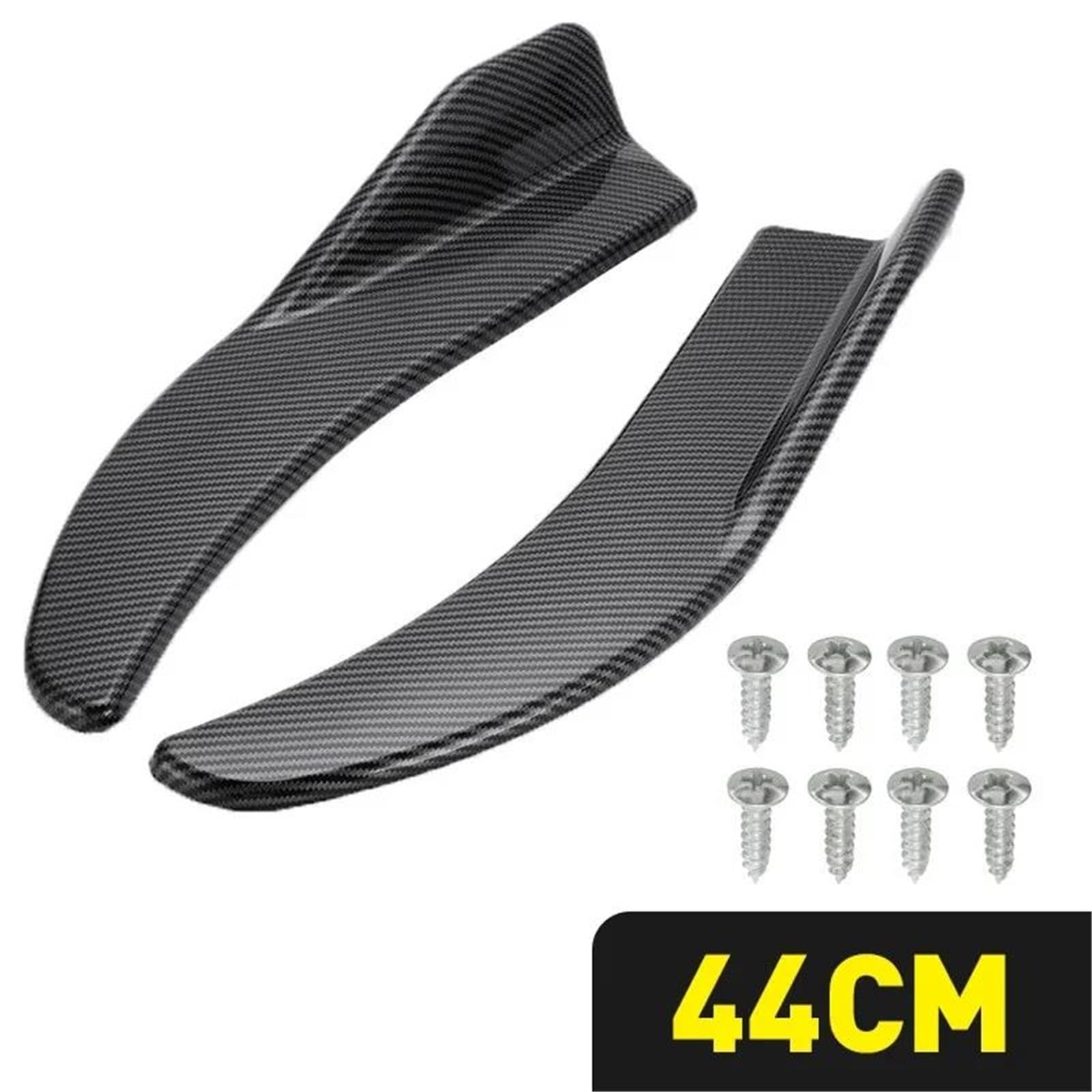 Seitenschwellerverlängerung 1 Paar Schwarz/Auto Carbon Fiber Universal Bumper Spoiler Front Lip Anti-Kollision(Kohlenstoff-Look)