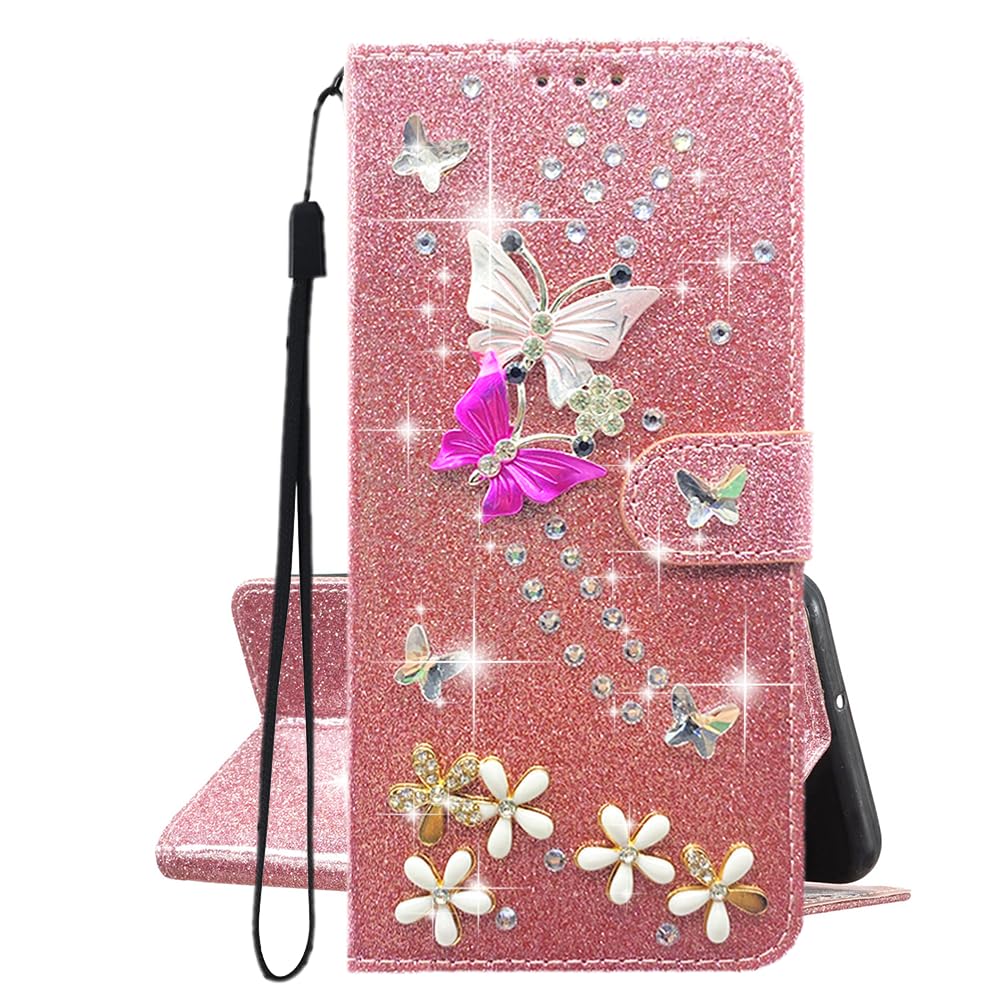 Glitzer-Handyhülle Für Xiaomi Redmi 14C – Flip Cover Mit Kartenfach & Ständer