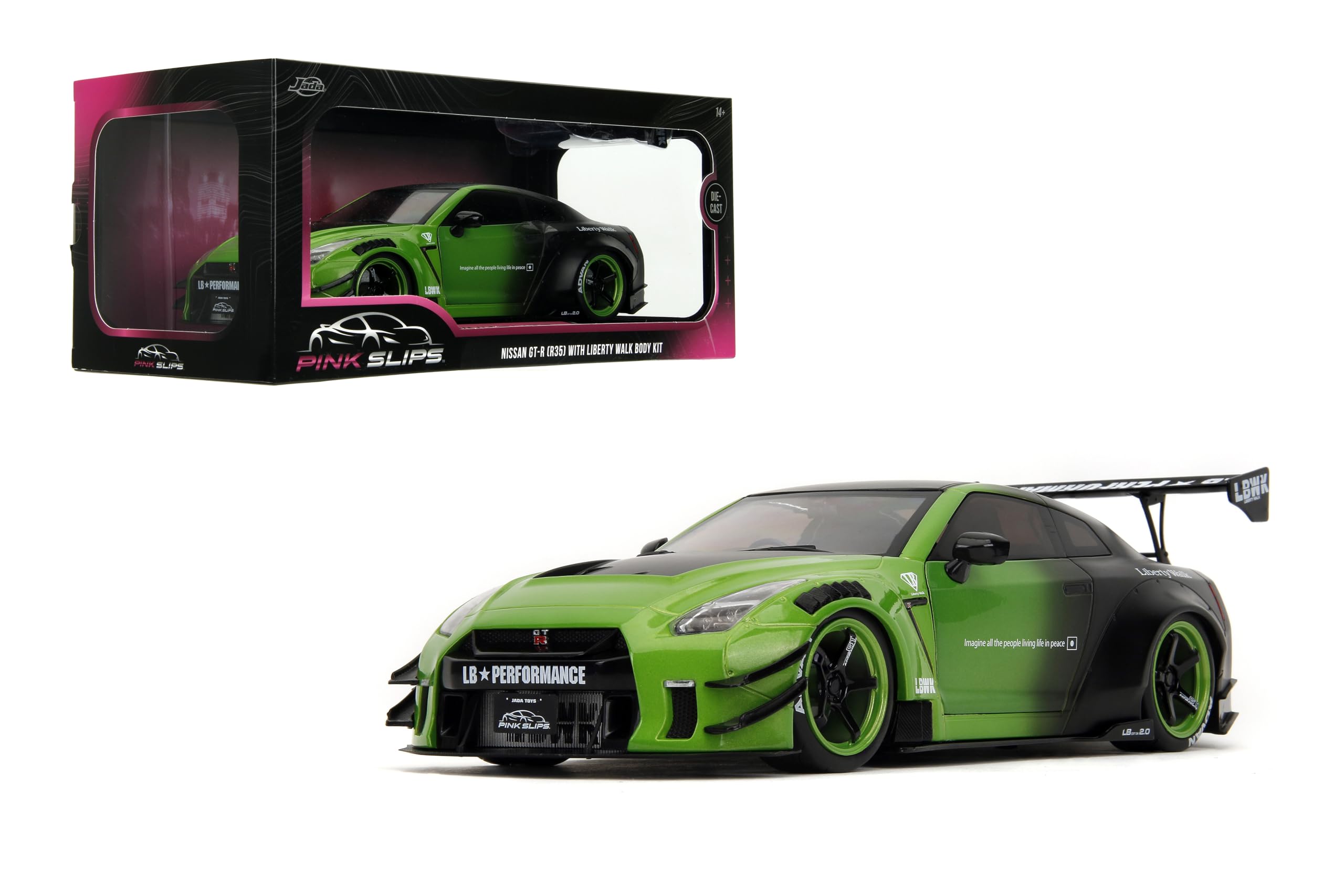 Amazon | Jada 1:18 ピンクスリップ日産GT-R R35 リバティウォーク