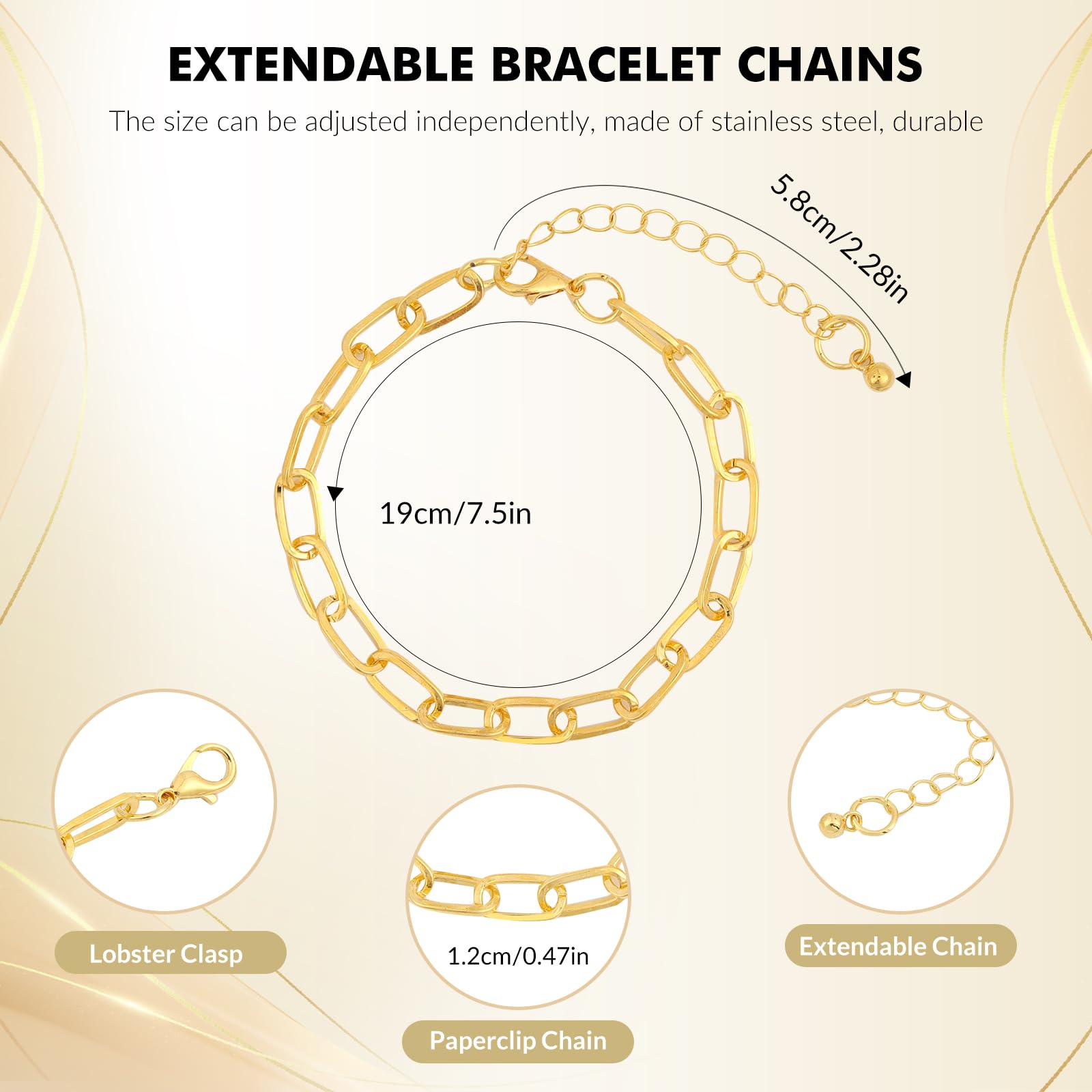 Zplontya Kit per la creazione di braccialetti in oro 545 pezzi