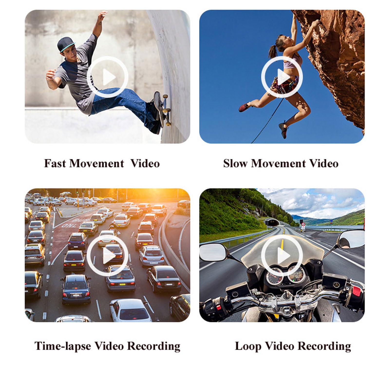 Kamera Montowana na Głowie 4K 60FP, 42MP do Noszenia Kamery Wideo Wi -Fi z Anty -Shake EIS 6.0, 120 ° Kąt Sportowy Kamera Sportowa, Kontrola Aplikacji, Szybkie ładowanie Typu C