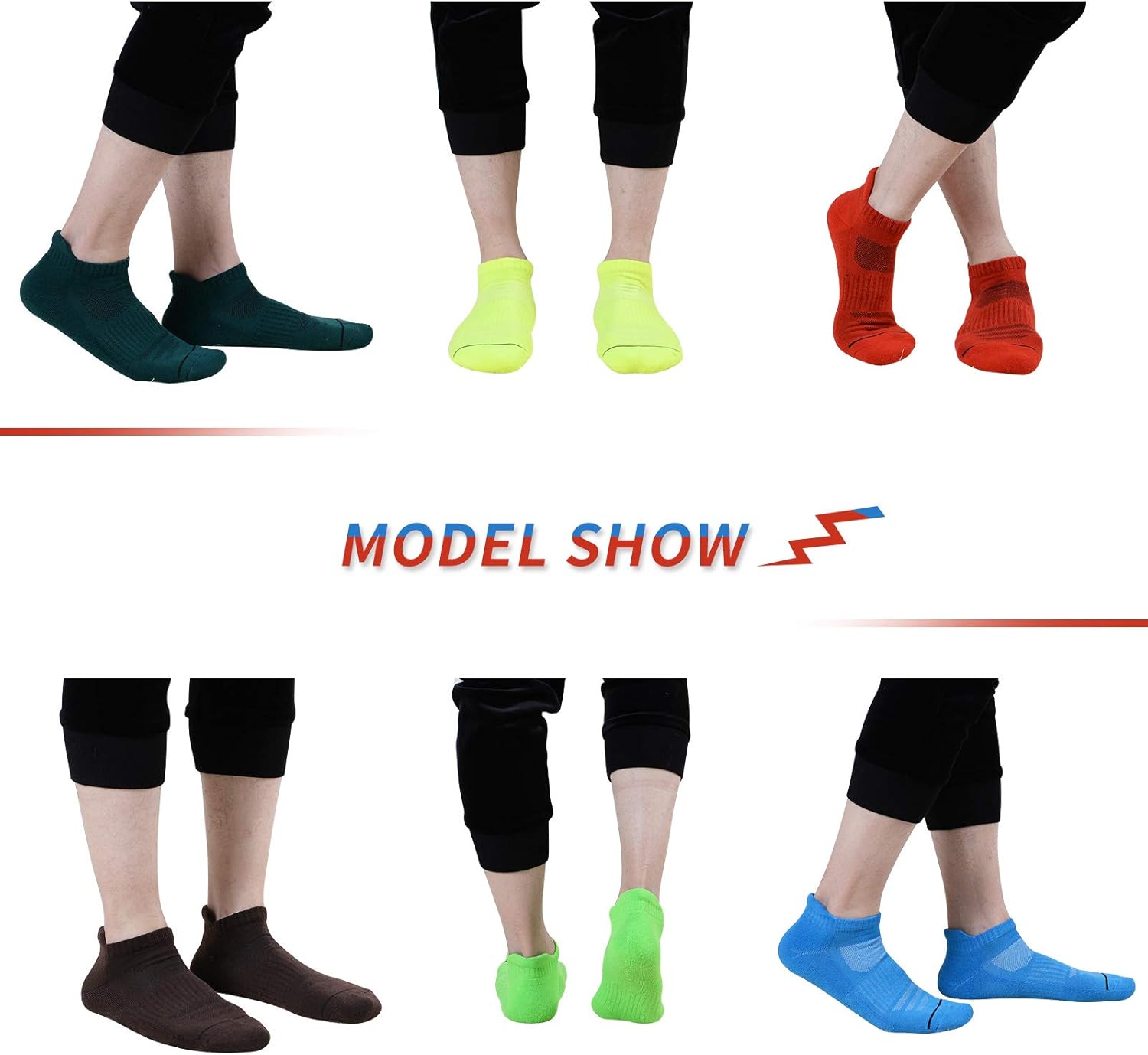 JOYNÉE Mens Ankle Athletic Low Cut Socks Running Sports Cushioned Sock for Men 6 Pack - Image 2