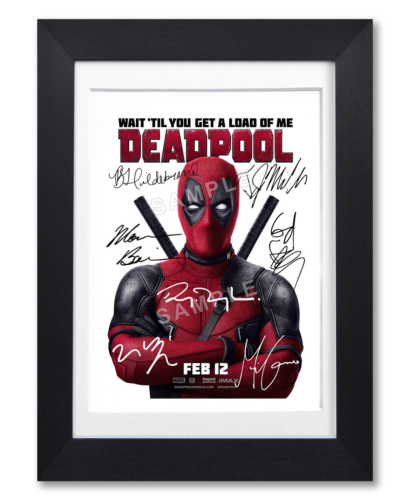 Deadpool Cast Signed A4 Poster Photo Print Framed Autograph Gift Movie Film (A4 BLACK FRAMED & MOUNTED)