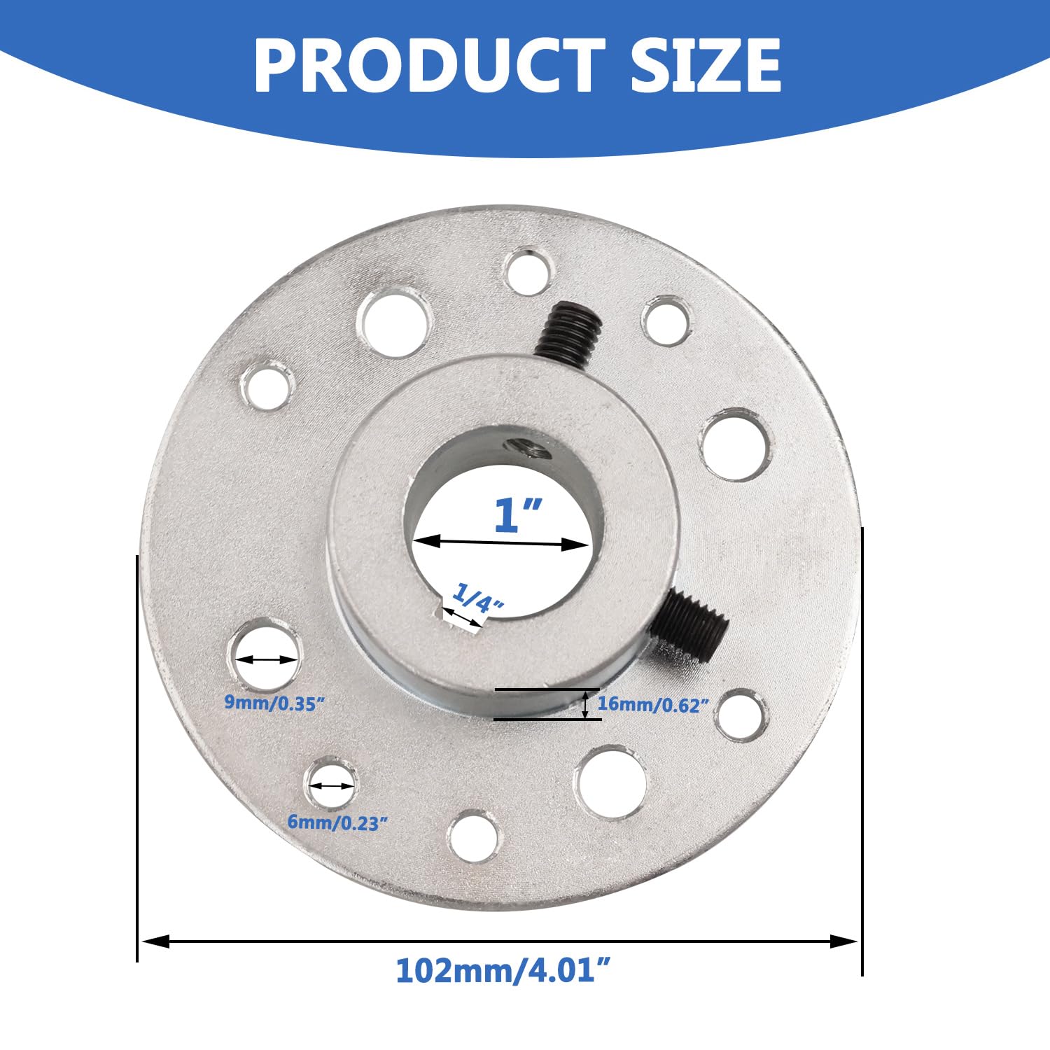 Go Kart 1" Bore 1/4" Keyway Rear Steel Sprocket with 8 Hole 40/41/420 Chain 48T Rear Drive Sprocket for Predator 212cc 196cc 6.5hp Go Kart Trike Heavy Duty Dune Silver Parts