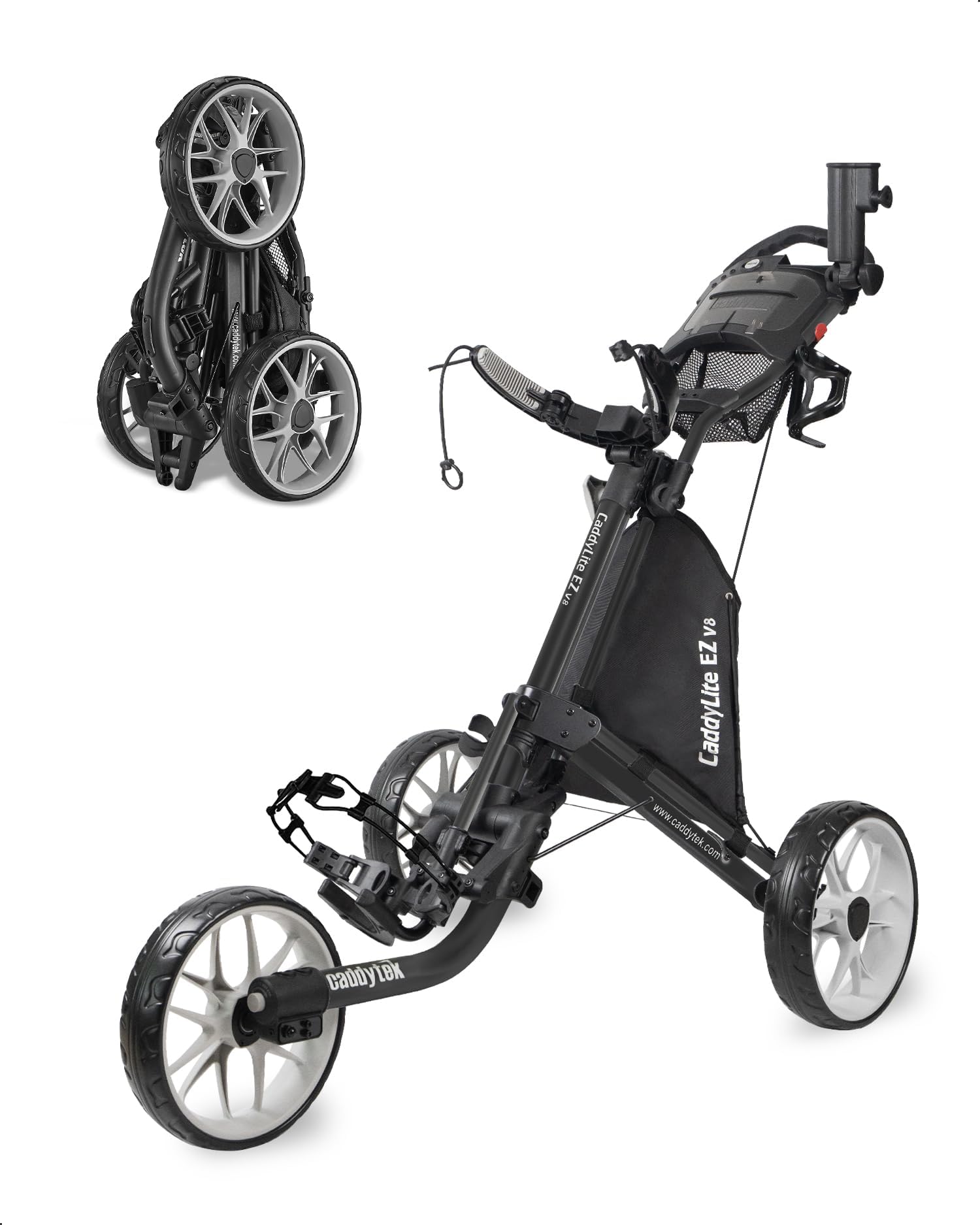 Golf CaddyLite EZ Fold V8 3-Wheel Push Cart