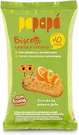 Papapá, Biscoito infantil, Biscotti, Sabor Laranja & Cenoura, 60g, Verde