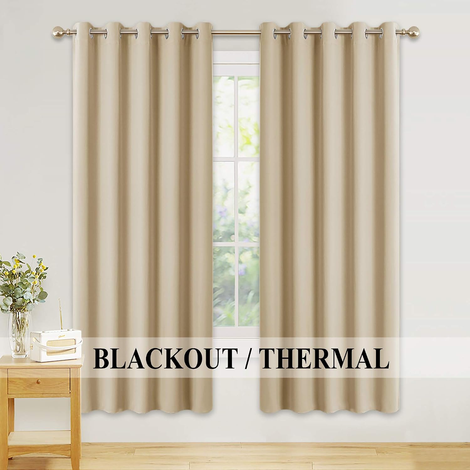 PONY DANCE Eyelet Beige Curtains & Drapes - Image 3