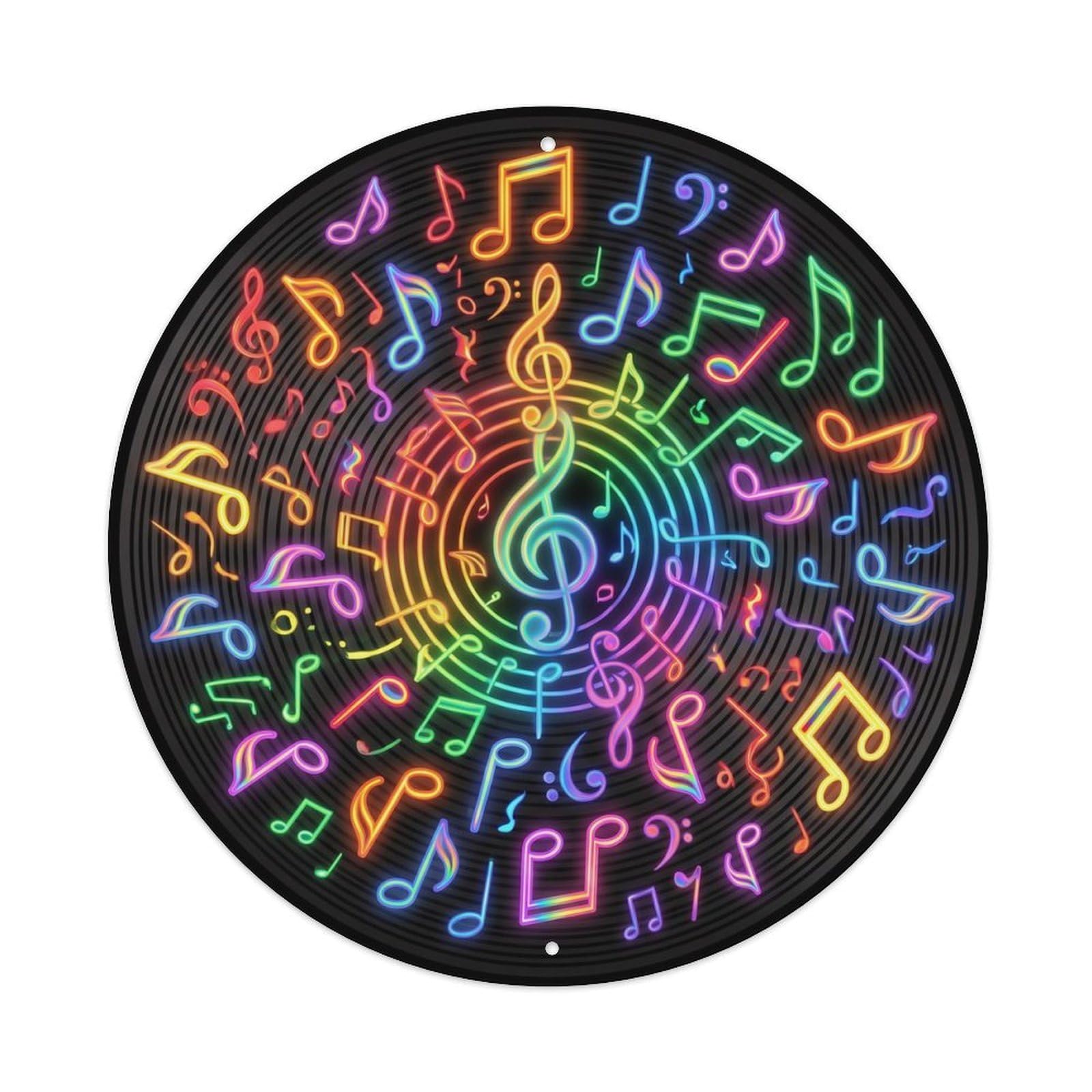 Colorful Music Vinyl Records Integrate Rainbow Mix Metal Tin Sign