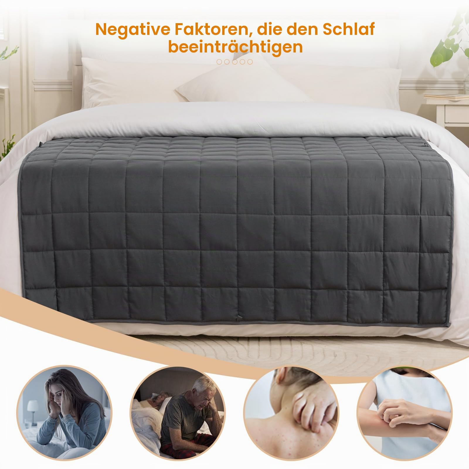 Good Nite Gewichtsdecke 6 kg 150x200 cm Schwere Anti-Stress Decke für Erwachsene Weighted Blanket