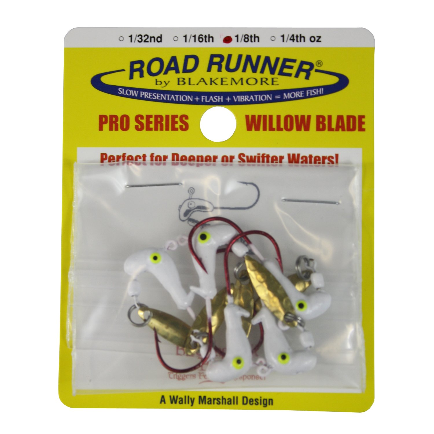 Blakemore TTI Fishing Co Road Runner Pro Series Hook-Pack of 5 (White/Red, 1/8-Ounce)