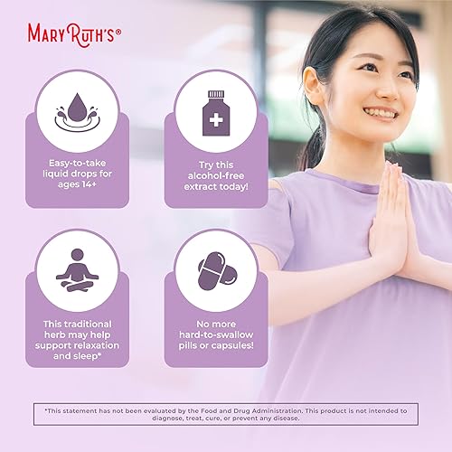 Miniatura 6 de Raíz de valeriana de MaryRuth's | Suministro de 2 meses | Sin azúcar | Gotas de raíz de valeriana orgánica USDA | Apoya el sueño, la calma y el