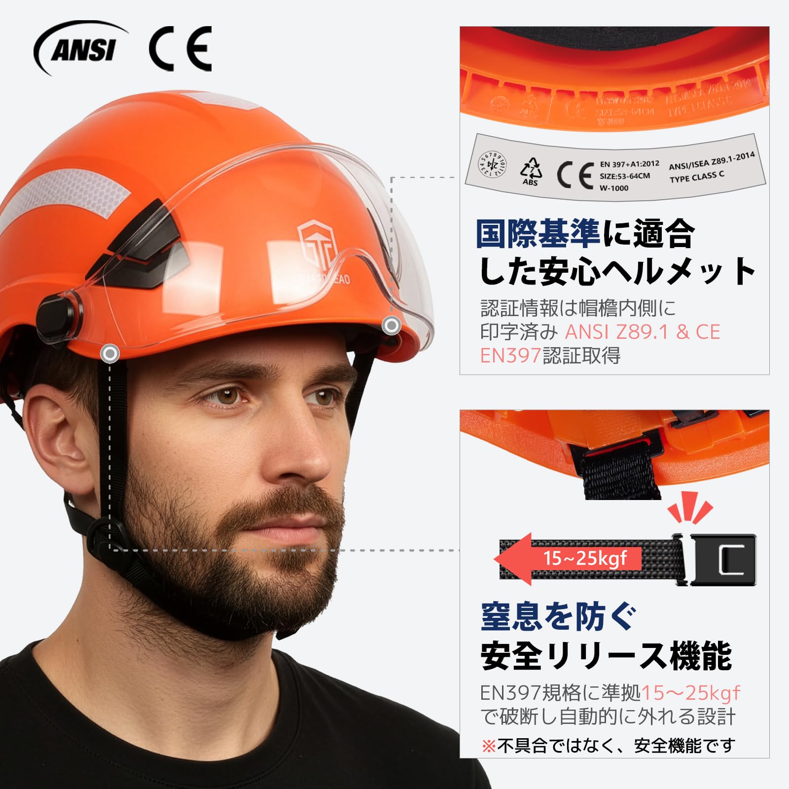 工事ヘルメット Safety Helmet Construction, Builders Hats ZXSH-2303