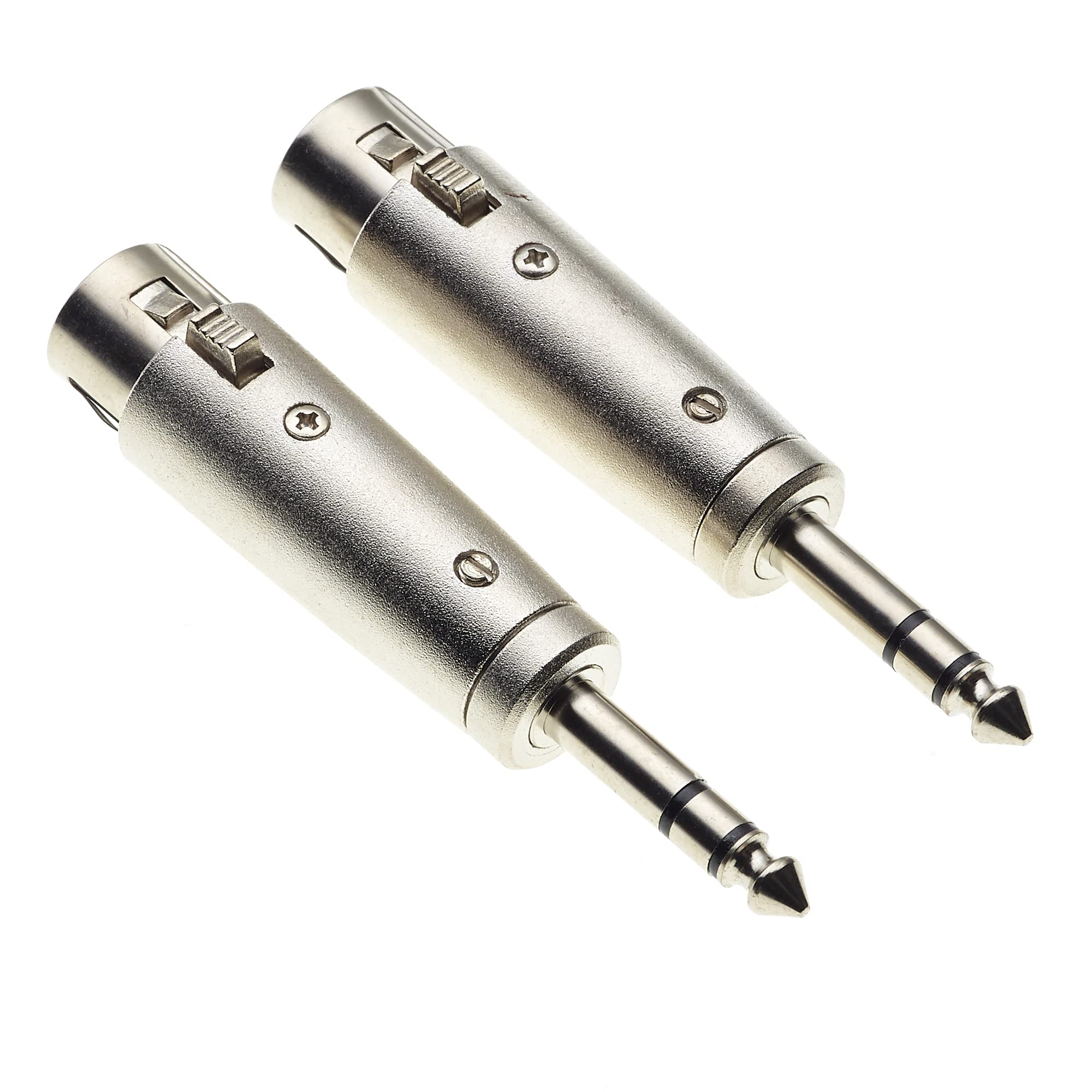 Adattatore Audio XLR Femmina A Jack 6,3 Mm Femmina - Deetech Con Blocco - Metallico