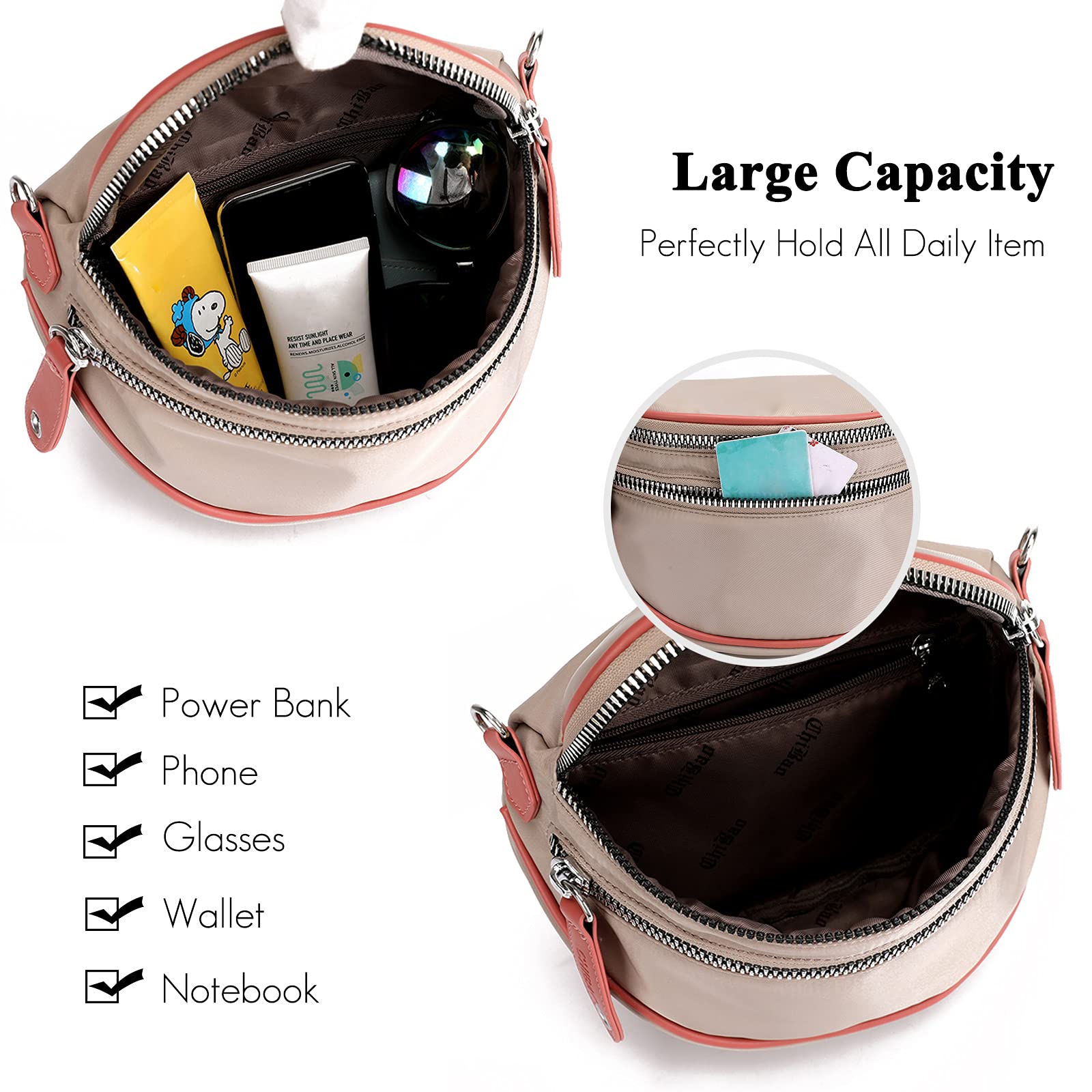FANDARE Léger Sac à Bandoulière Polyvalent Sacs D'épaule Besaces Poitrine Poche Sling Porté Epaule Sacoche Les Adolescents Hommes Femmes Imperméable Nylon pour Voyage École Sports Crossbody