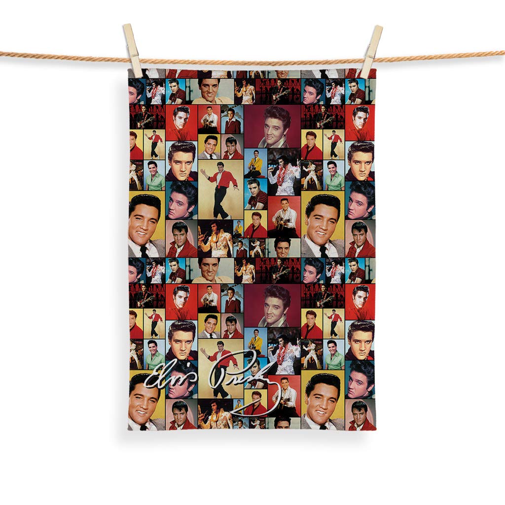 L&S PRINTS FOAM DESIGNS Elvis Colourful Montage - Tea Towel