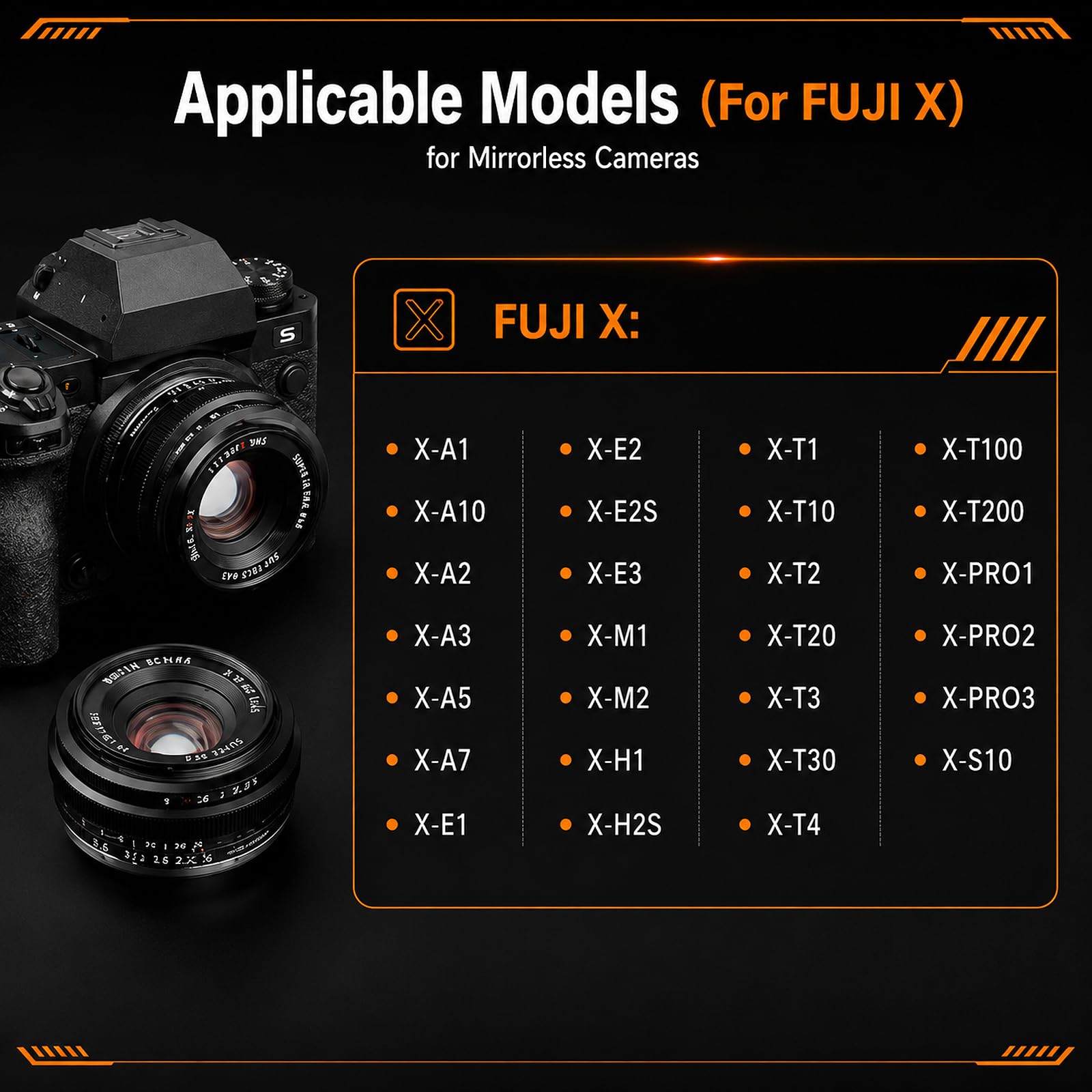 TTARTISAN 25mm F2 Objectif Camera Lens pour Monture Fuji X APS-C Objectif Pancake Métallique Portable Manuel pour Monture Fujifilm XF X-T5 X-H2S X-S20 X-T30 II X-E4 X-S10 X-H2 X-H1