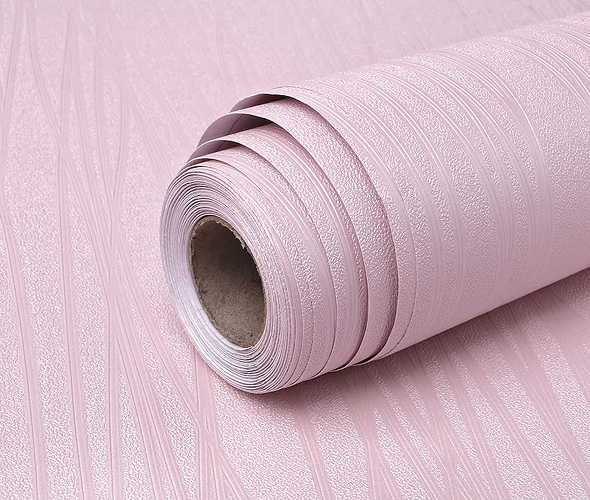 ELTON Vinyl Shelf Liner Decorative Self Adhesive Vinyl Sheet for Table top,Furniture, Almirah Cupboard Stairs Walls and Other DIY, Renovation (45X300 cm, Pink line)
