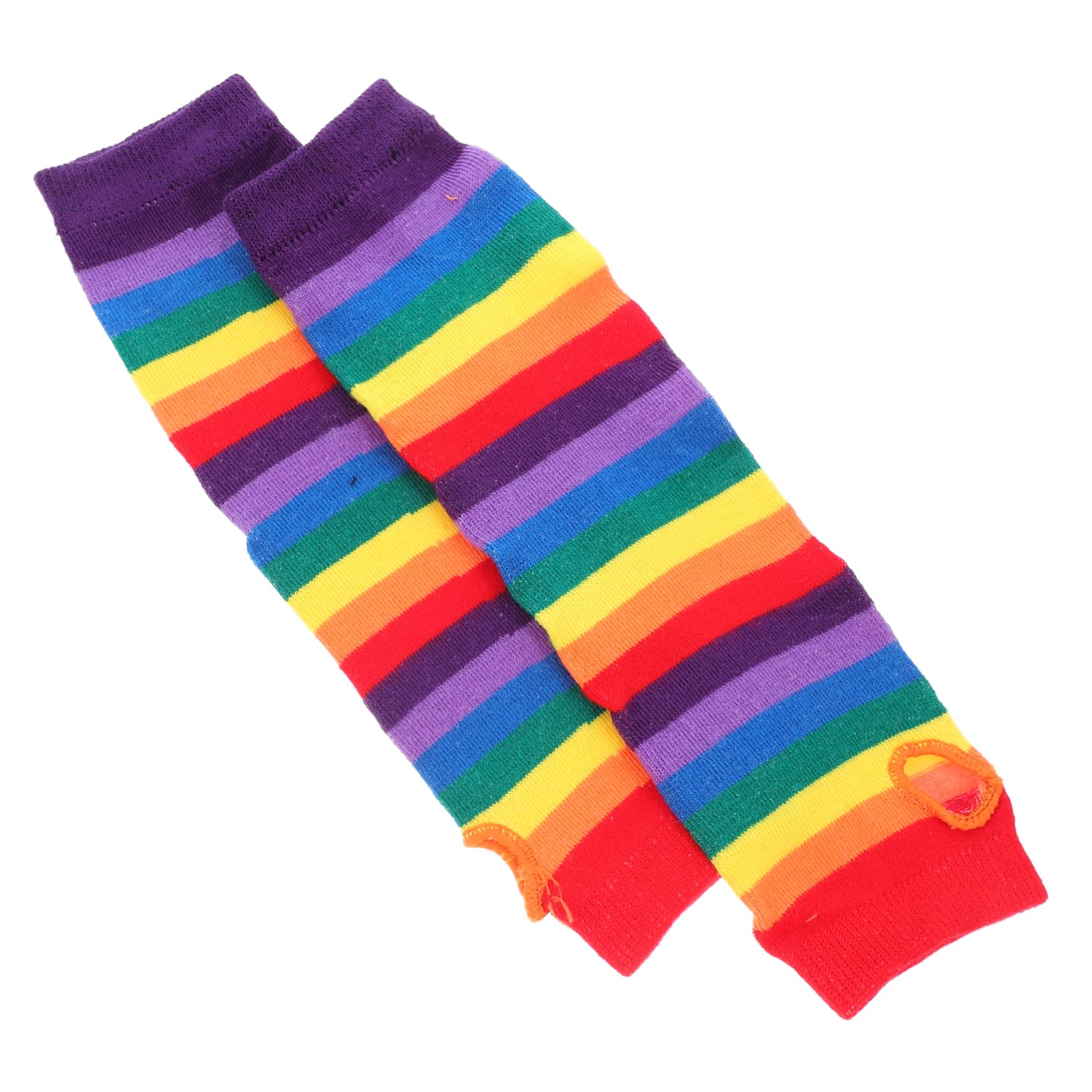 VANZACK Rainbow Strips Long Gloves for Women Mesh Fingerless Design Velvet Warmers Neon Accents