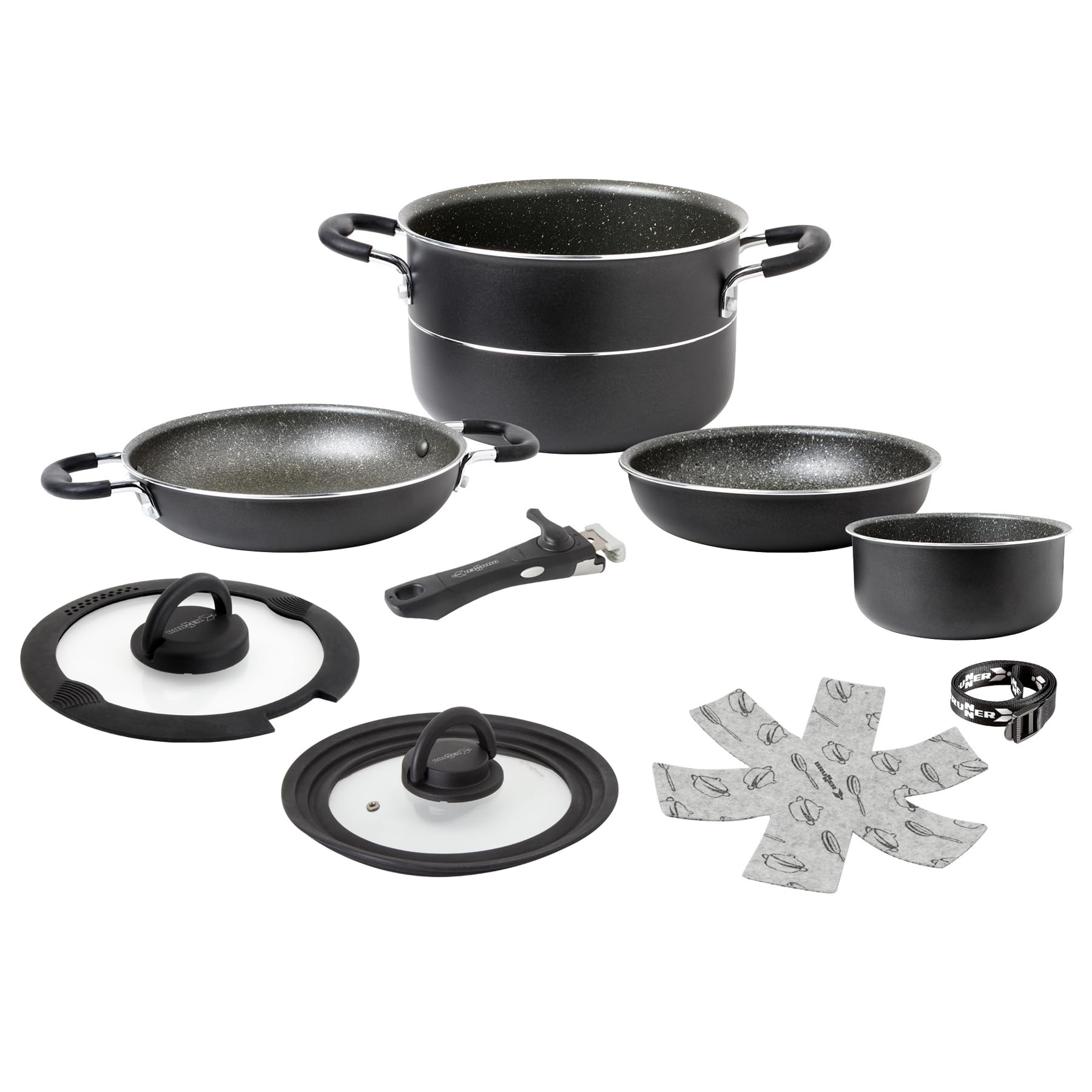 Brunner aluminiowy zestaw kucharski Pirate Ø 20 Camping Outdoor gotowanie naczynia kuchenne garnek patelnia