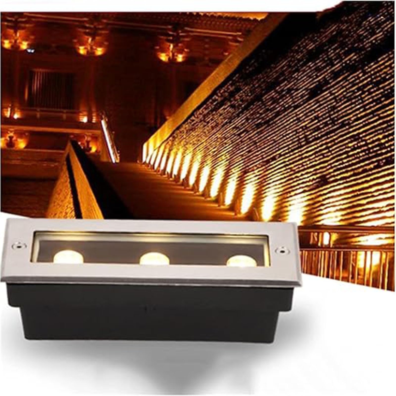 Lampa krajobrazowa LED do zabudowy zewnętrznej, 36 W, wodoszczelna, IP67, lampa ogrodowa do podjazdu, prostokątne oświetlenie krajobrazu AC 85-265 V (zielona)