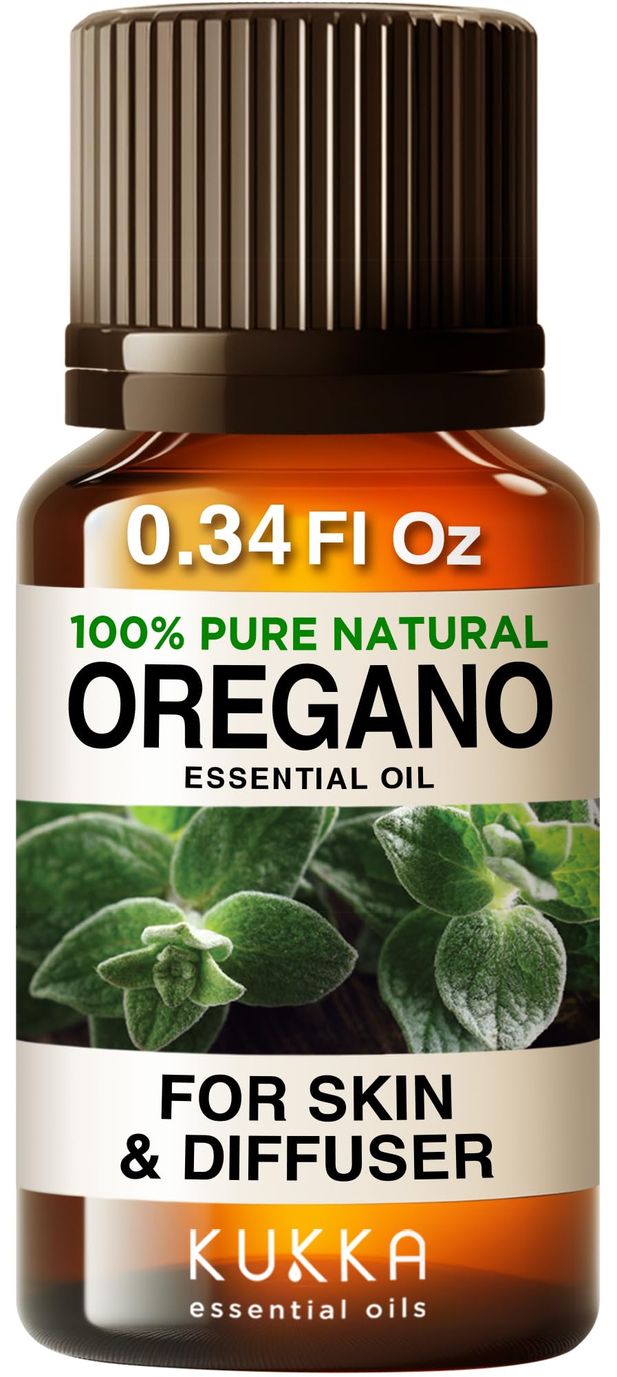 Kukka Oregano Essential Oil - 100% Pure Natural Oregano Oil for Skin, Toenail, Diffuser, Soap Making & DIY - Strong Scent, Premium Quality (0.34 Fl Oz)
