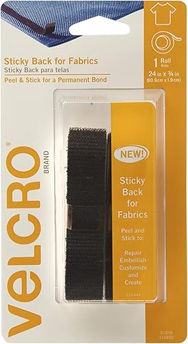 Miniatura 5 de VELCRO Brand Parte trasera adhesiva para telas, rollo a granel de 10 pies sin cinta adhesiva, parte trasera blanca y adhesiva para telas, cinta