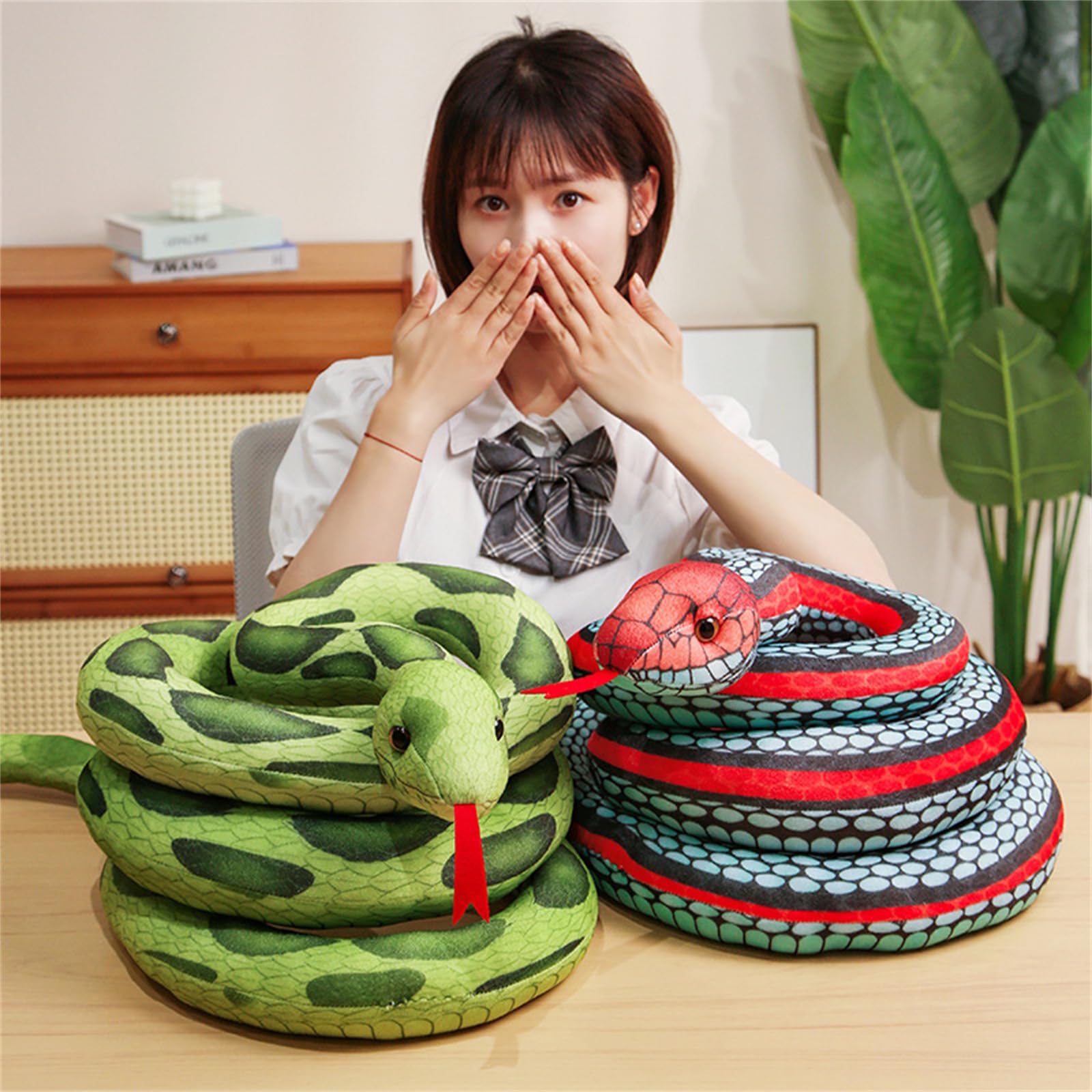 Peluche, Peluche serpente realistico, peluche gigante da 300 cm(Brown Spotted,160 cm)