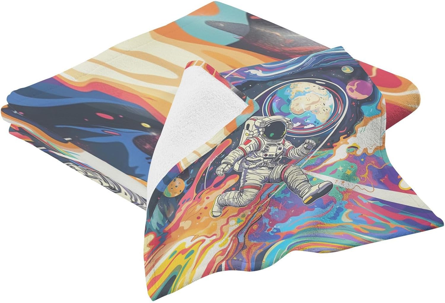 Hand Towels Premium Soft and Highly Absorbent Dreamy Astronaut 2 Pcs Towels for Bathroom Set 100% Cotton Decorative Face Towels