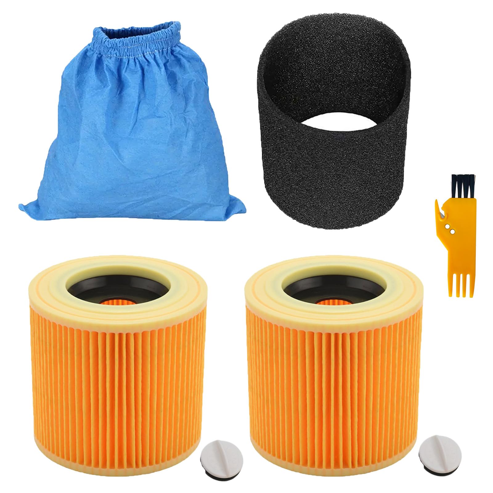 2 Filtres à Cartouche McFilter Pour Aspirateurs Kärcher WD / MV / SE - Compatible 6.414-552.0 - Qualité Premium