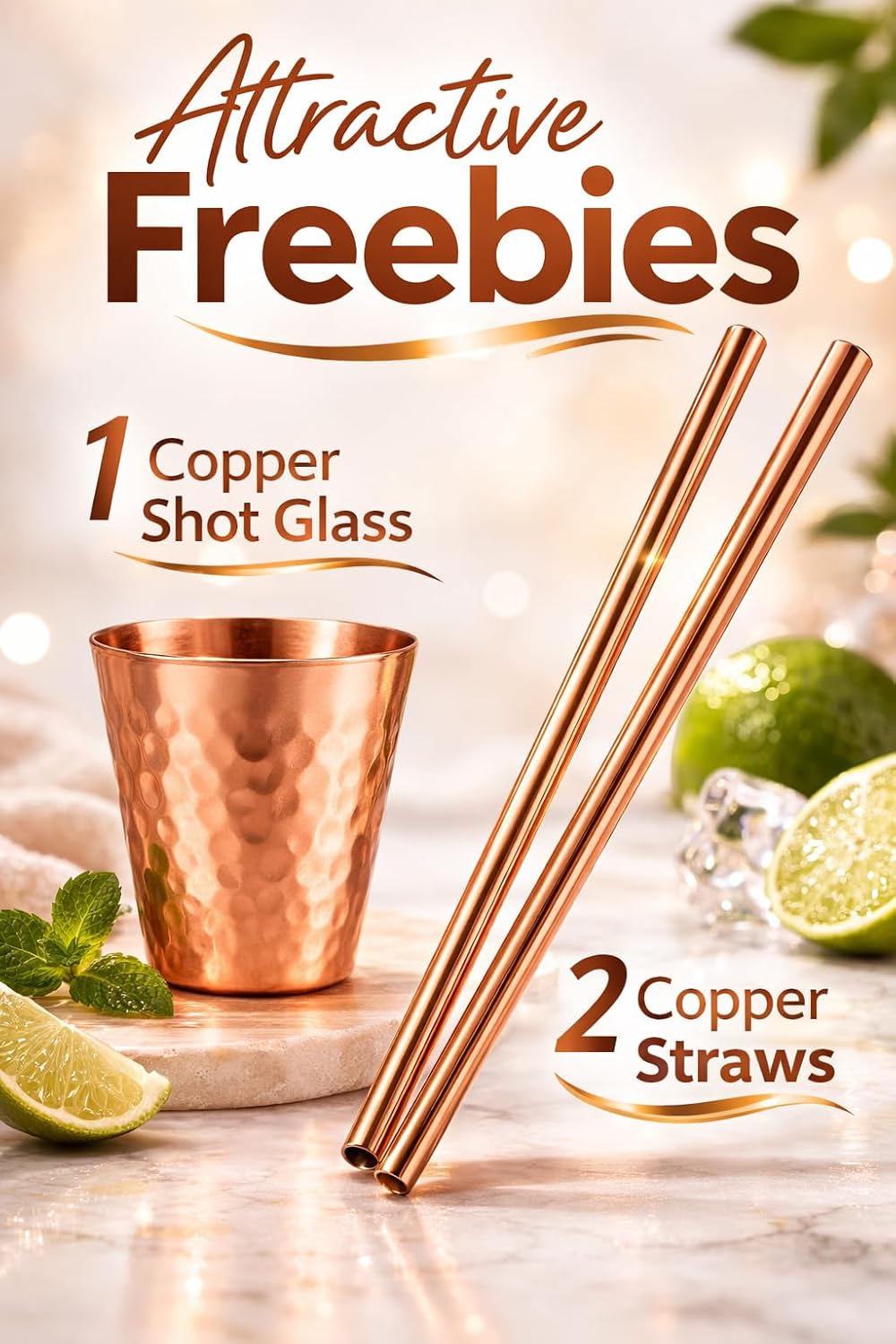 BOLD & DIVINE Moscow Mule Copper Mugs - Set of 2, 100% HANDCRAFTED - Food Safe Pure Copper Solid Mugs - 16 oz Gift Set with Premium Quality Cocktail Straws & Shot Glass!