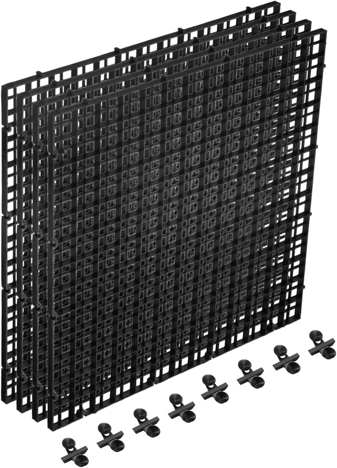 4Pcs Aquarium Fish Tank Divider, 12x12 Inch Egg Crate with Suction Cups, Black KHAIMAI187