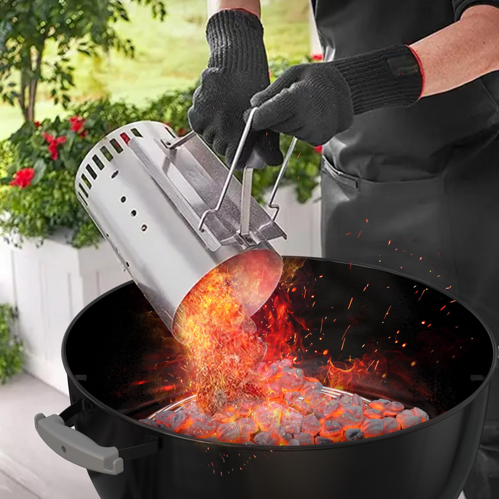 Onlyfire Soportes para Briquetas de Carbón, Rejilla de Mejora para Weber 57 CM Kettle Grills, Encendido