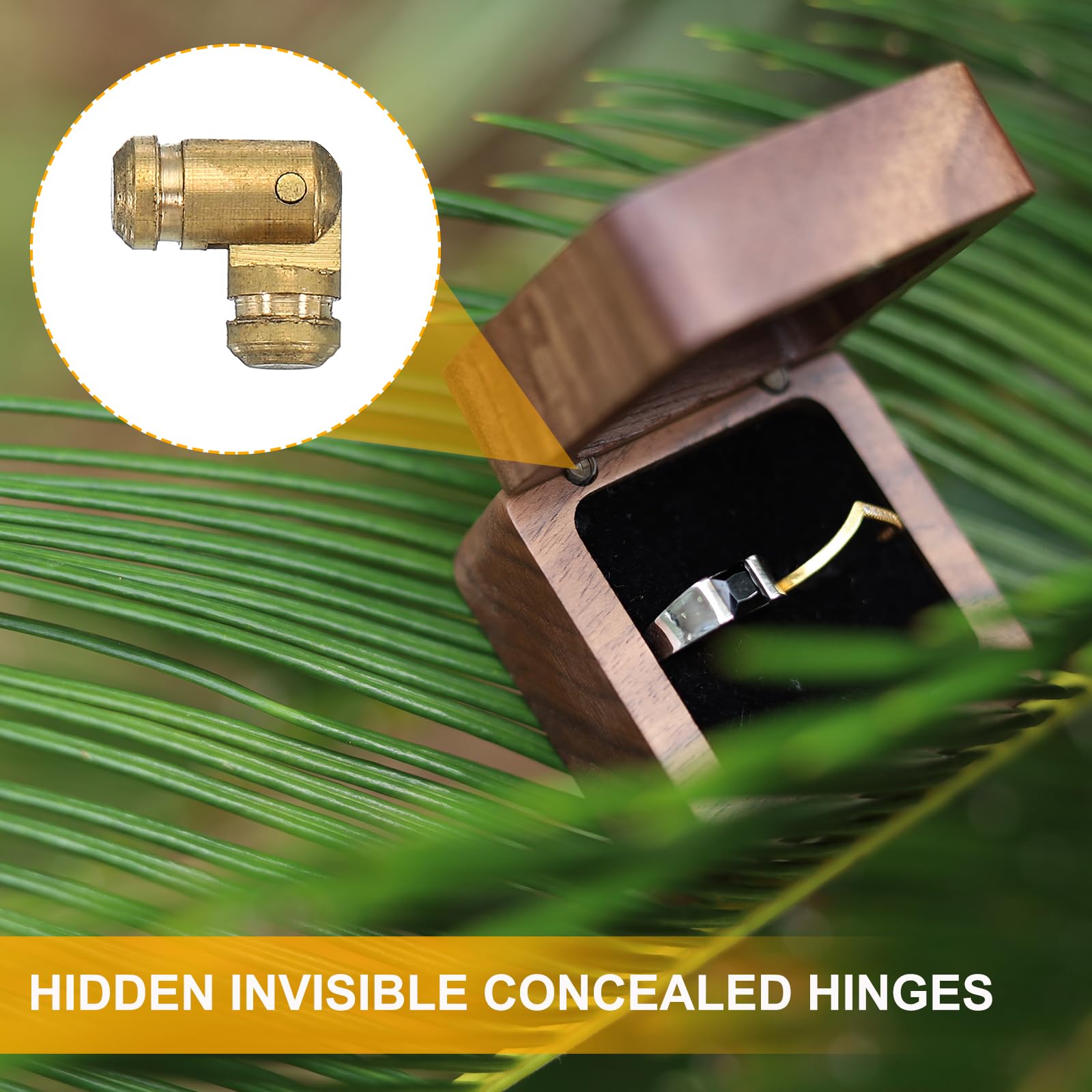 PATIKIL Hidden Brass Barrel Hinges 0.6"x0.2" - Image 4