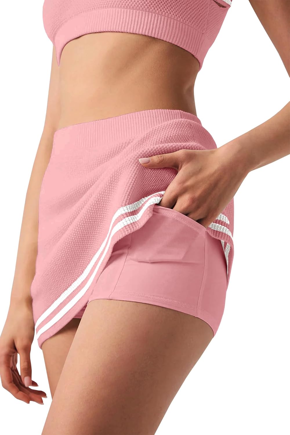 SENSERISE Womens Workout Sets Tennis Dress Built in Shorts Tank Top and Skort Set with Pocket Gym Yoga Outfits