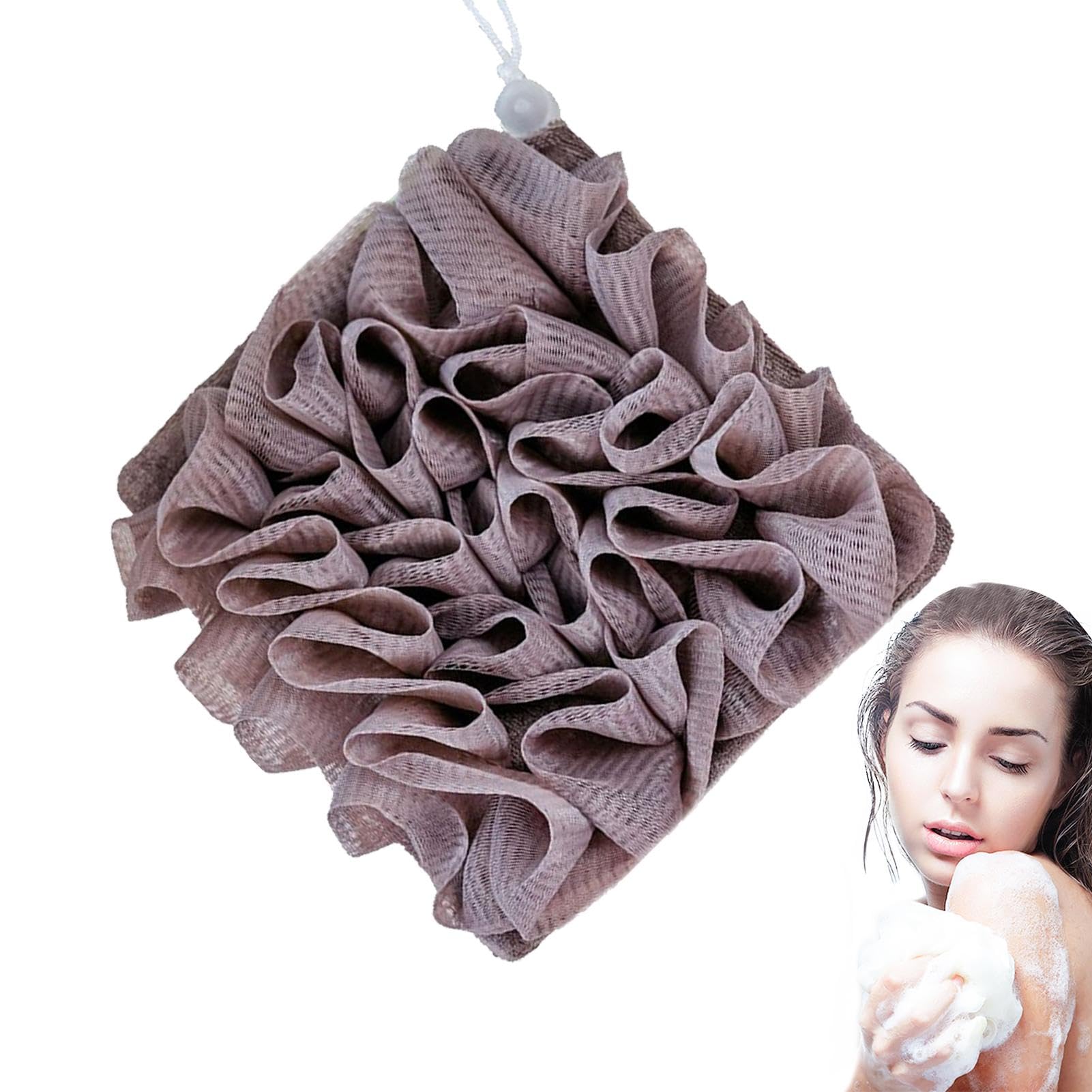 Shower Puff - Shower Loofah | Soft Bath Sponge | Cotton Loofah Scrubber Bath Shower Washcloth | Double-Sided Loofah Shower Sponge Bath Loofah Sponge