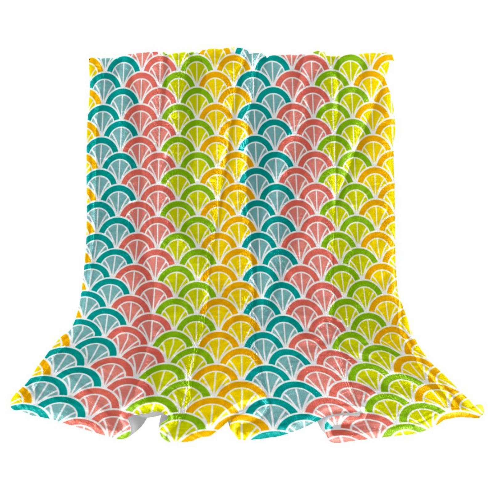 Couverture polaire paon colorée jeté de canapé microfibre salon