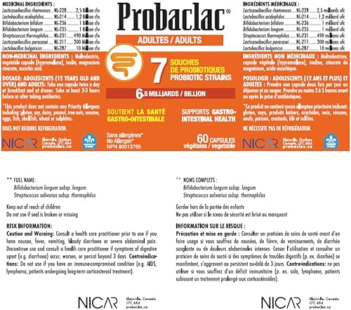 Miniatura 7 de Probióticos para adultos – Salud intestinal diaria y apoyo inmunológico, alivia la hinchazón y apoya el equilibrio digestivo – 60 cápsulas estables