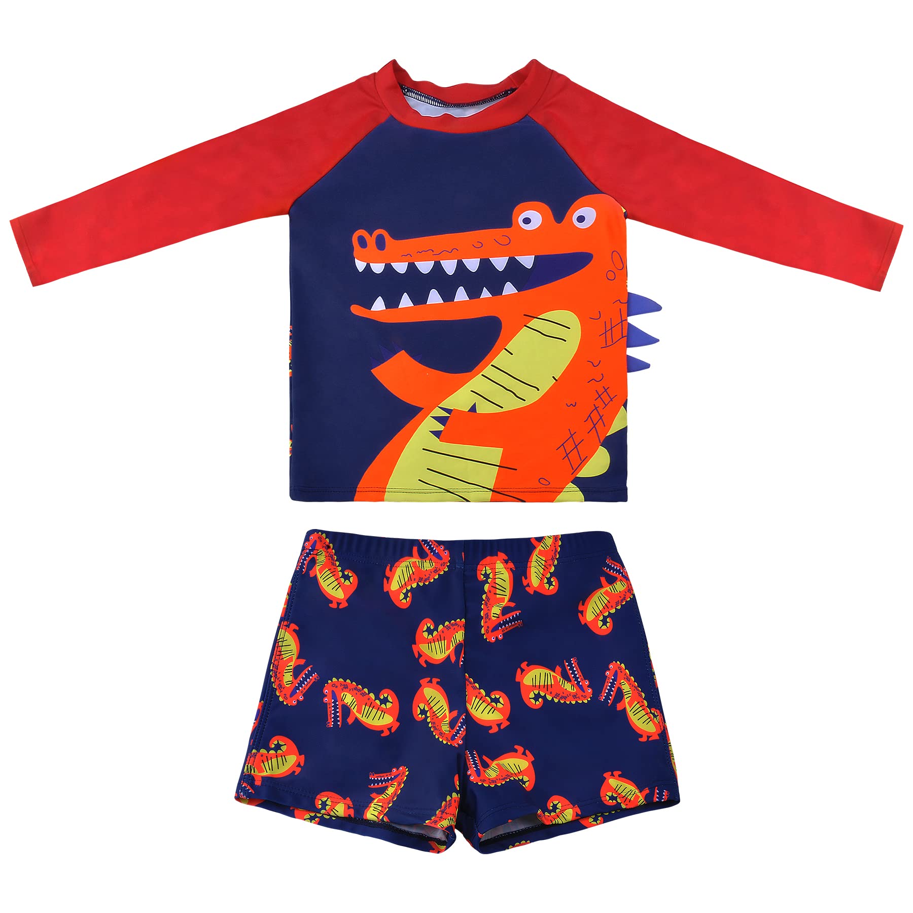Trendy Boy Traje de Baño de Niños Manga Corta de Dos Piezas Rash Guard Conjunto Bañador Niño 2 a 12 Años