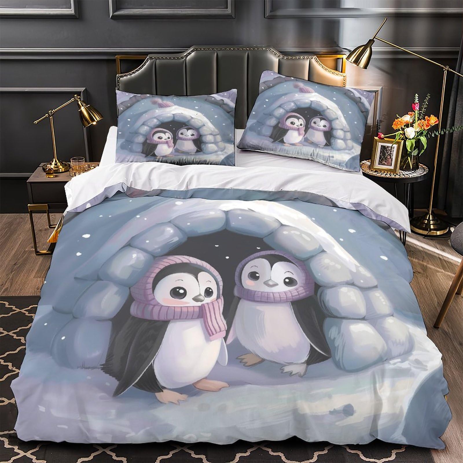 Housse de couette effet 3D super douce avec fermeture éclair invisible