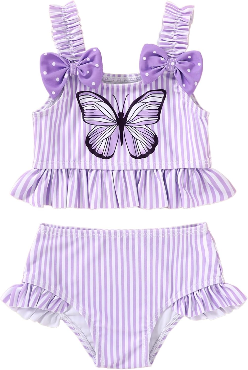 Happy Town Baby Infant Swimsuit Girl Toddler Bathing Suit Girl Summer Beach Bikini Tankini 2-Piece Swimwear 3-24 Months 2t-5t